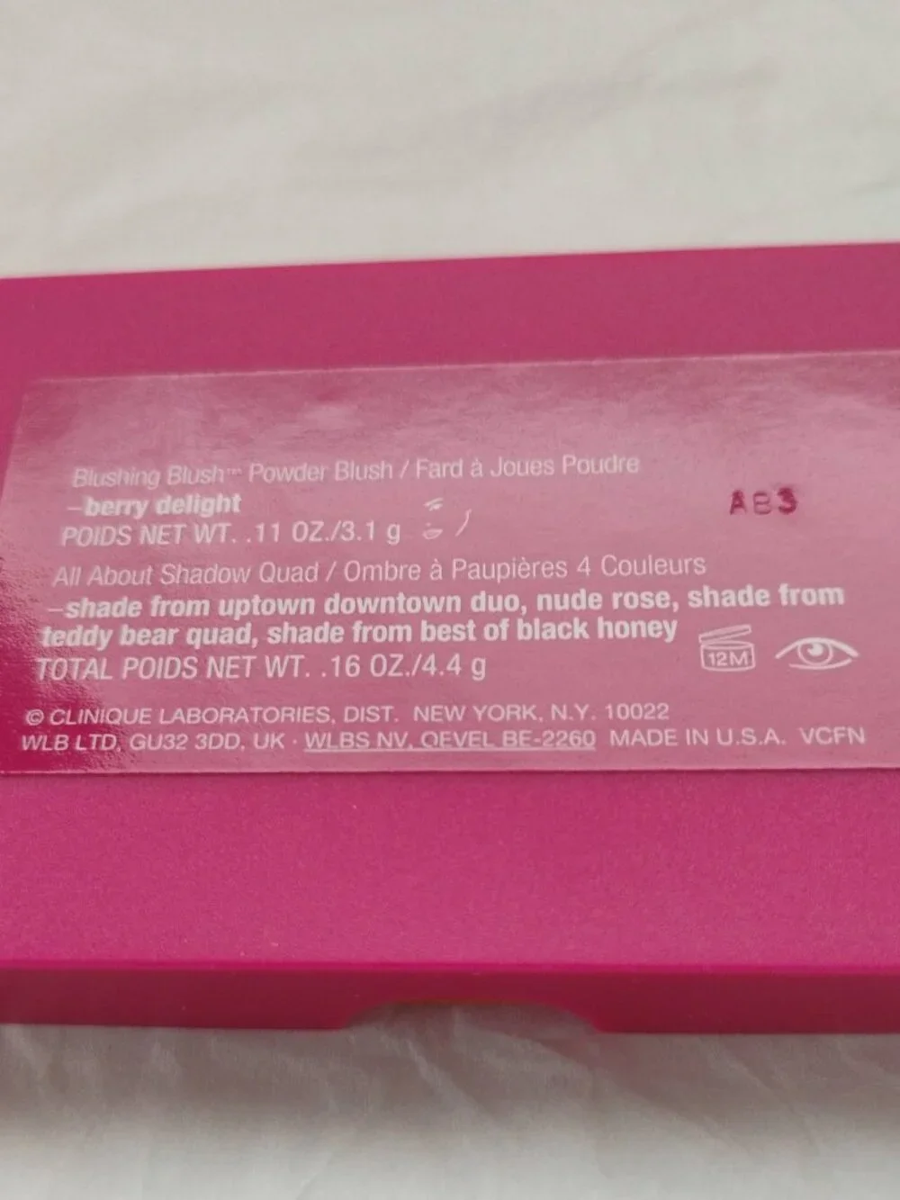 Clinique Ltd Edition Eye Quad & Cheek Palette-Berry Delight- New No Box